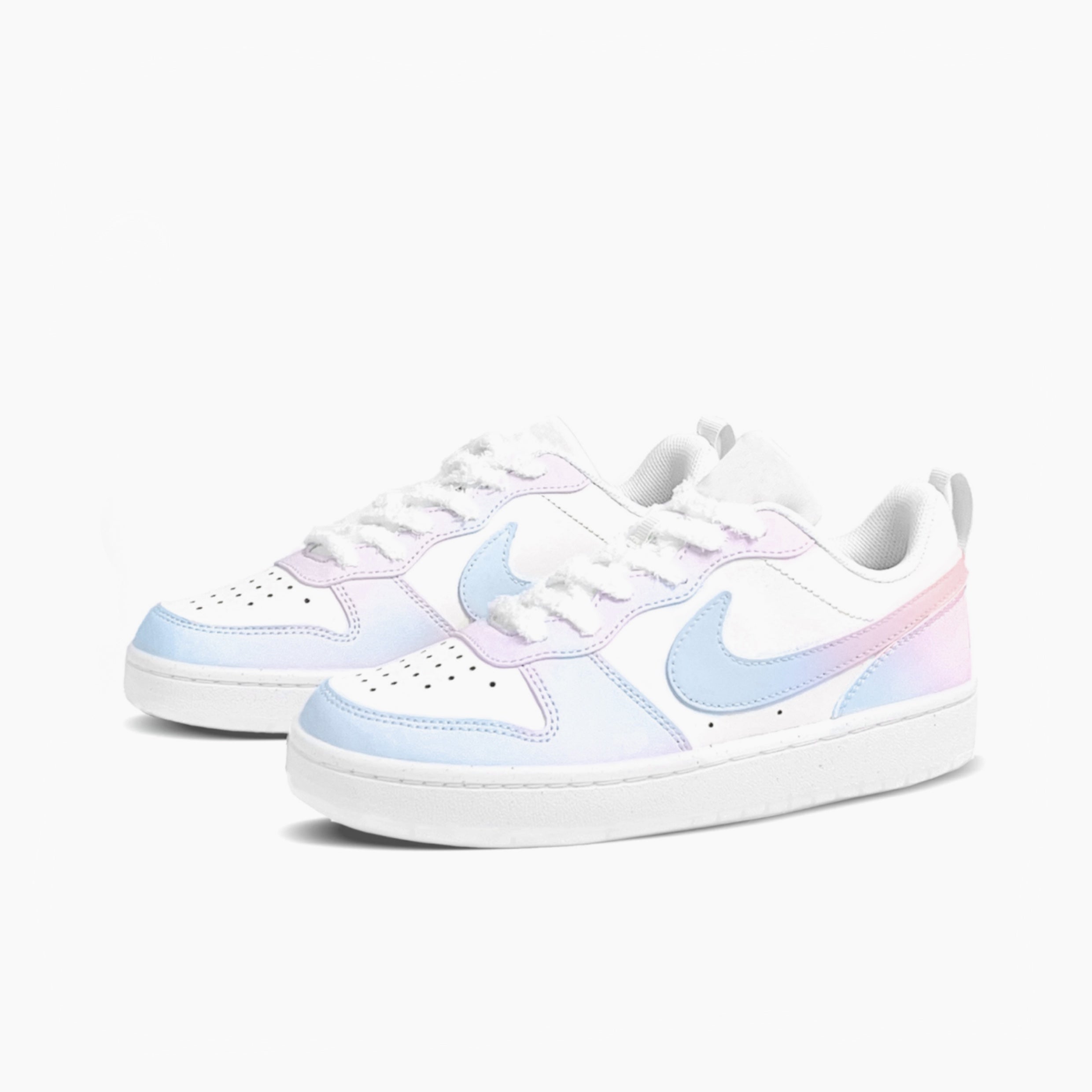 Blue & Pink Glaze - Court Borough | Custom Handmade Sneakers