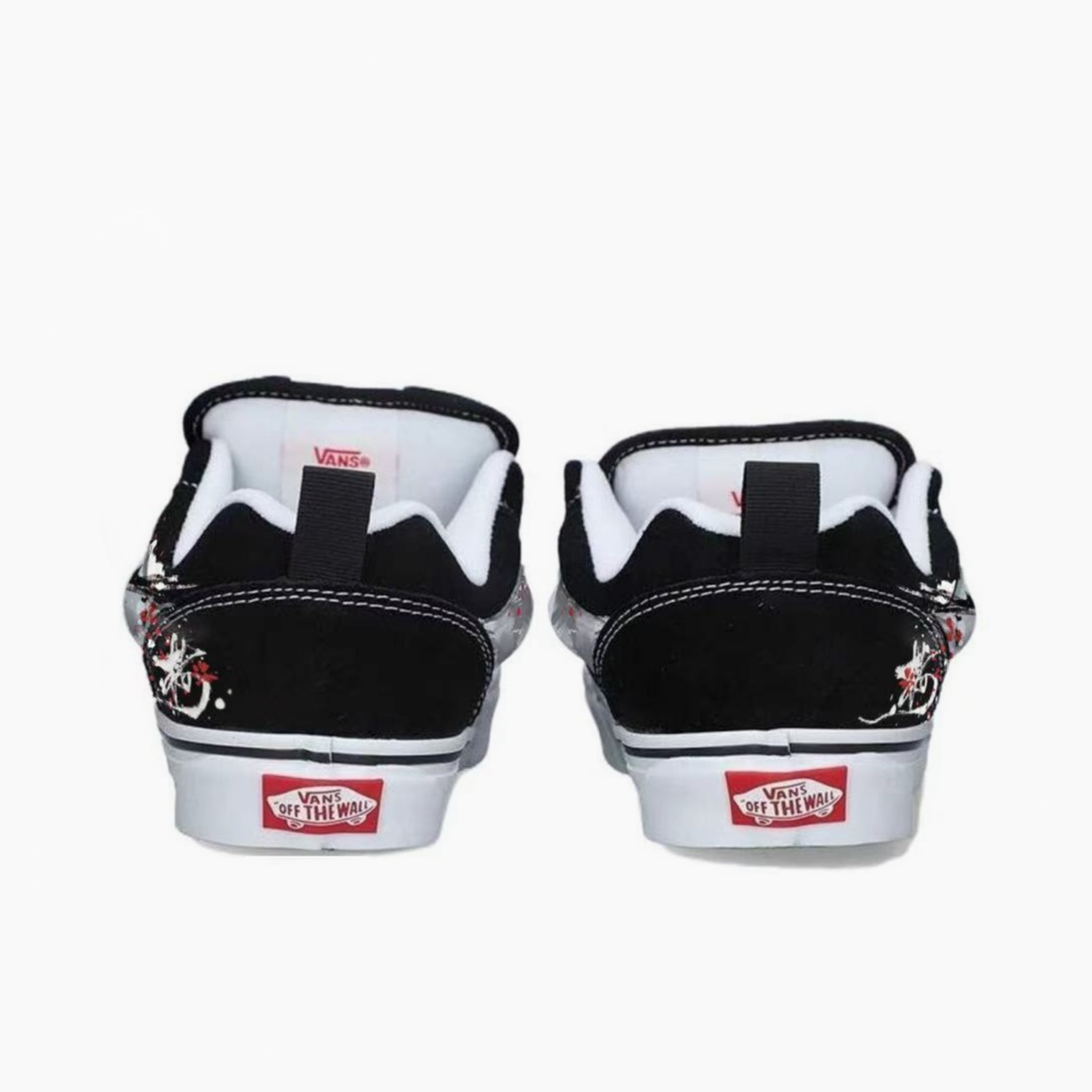 Red Plums Treading on Snow - Knu Skool | Custom Handmade Sneakers