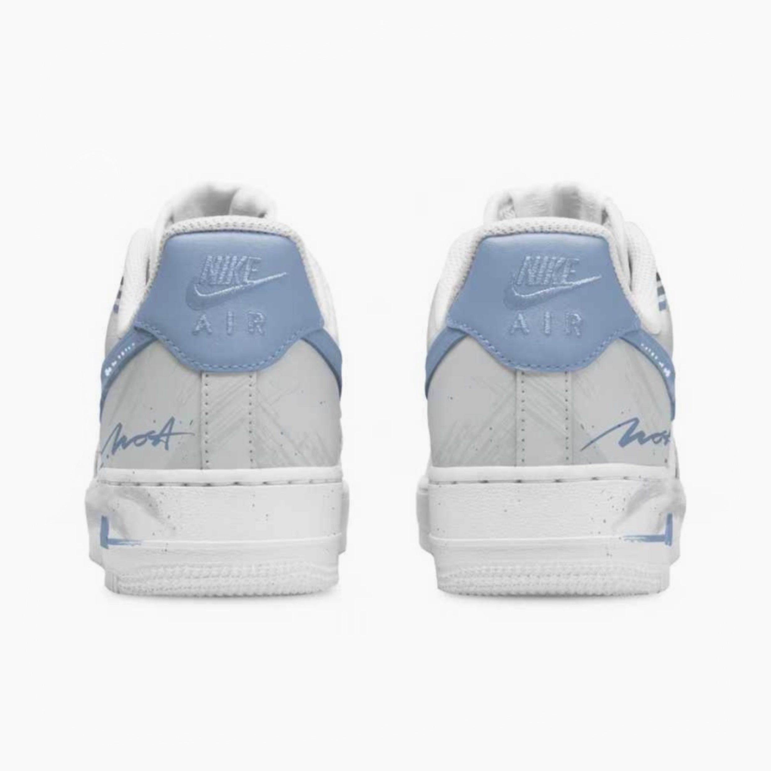 Blue-Gray Romance - Air Force 1 | Custom Handmade Sneakers