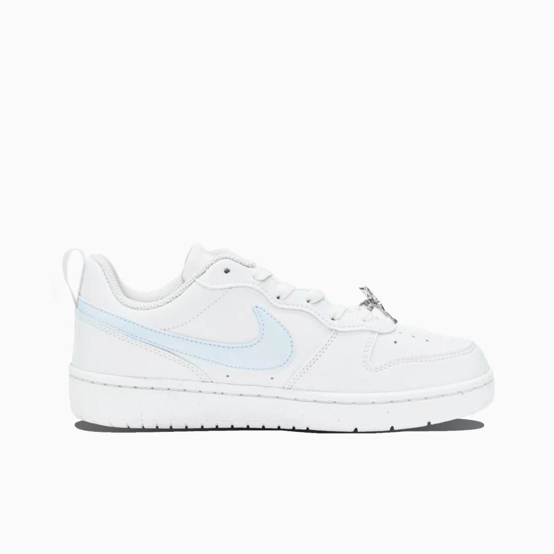 Blue & Silver Butterfly - Court Borough Low | Custom Handmade Sneakers