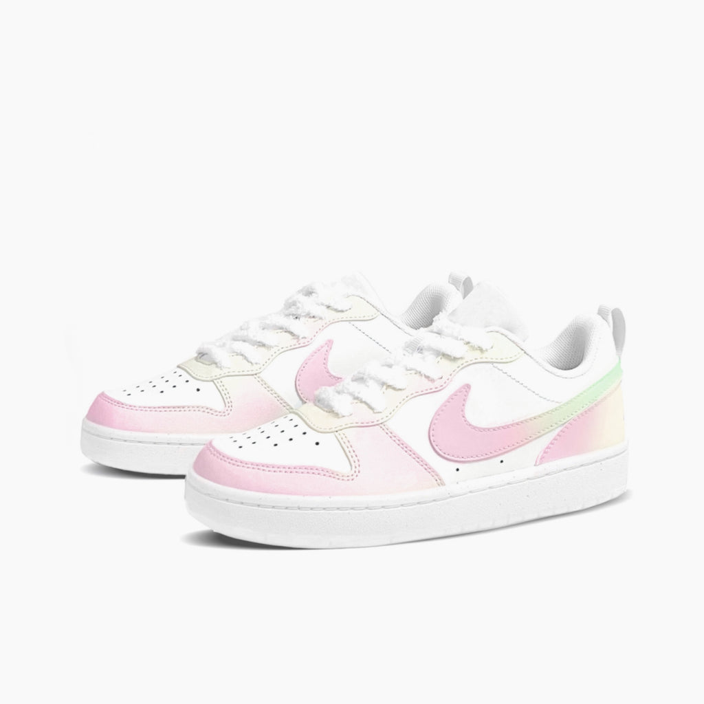 Yellow & Pink Dream - Court Borough | Custom Handmade Sneakers