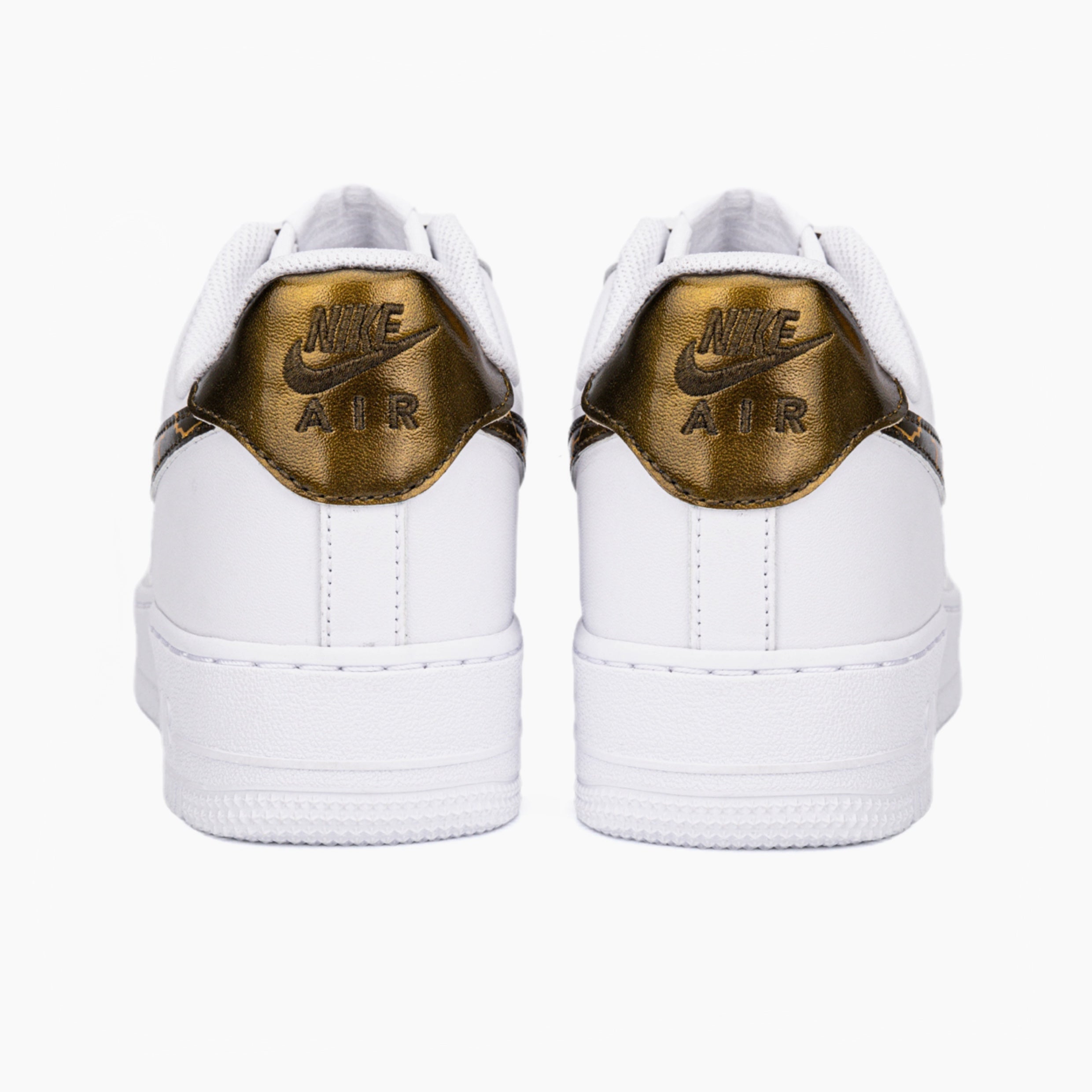Black & Gold Crackle Pattern - Air Force 1 | Custom Handmade Sneakers