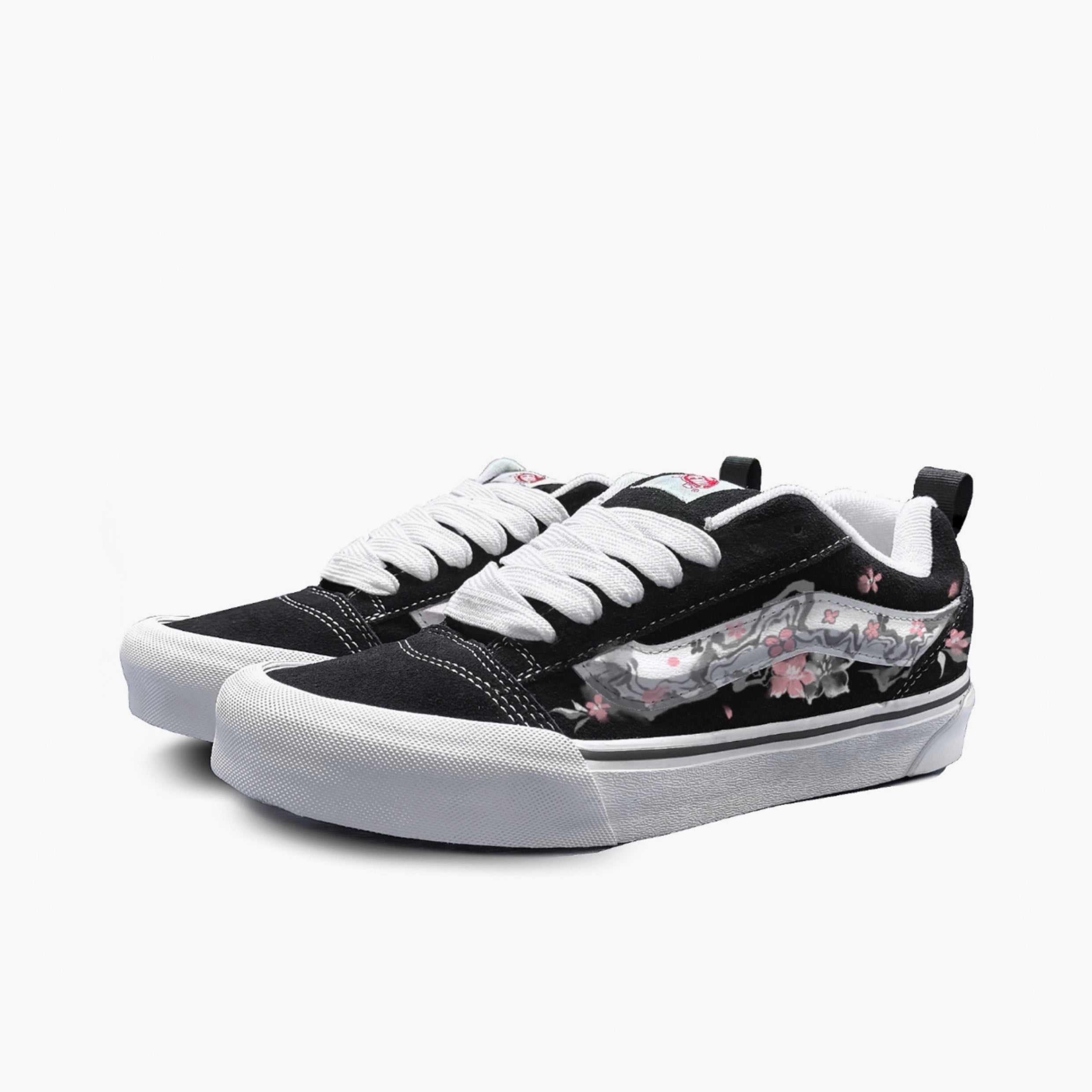 Blossom Silhouette & Ashy Grace - Knu Skool | Custom Handmade Sneakers