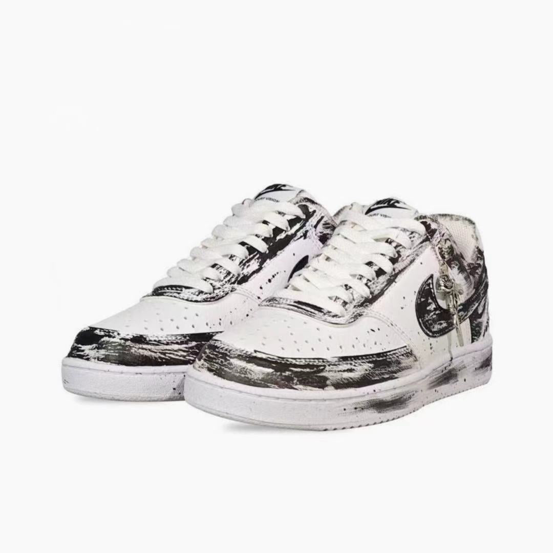 Shadow - Court Vision 1 | Custom Handmade Sneakers