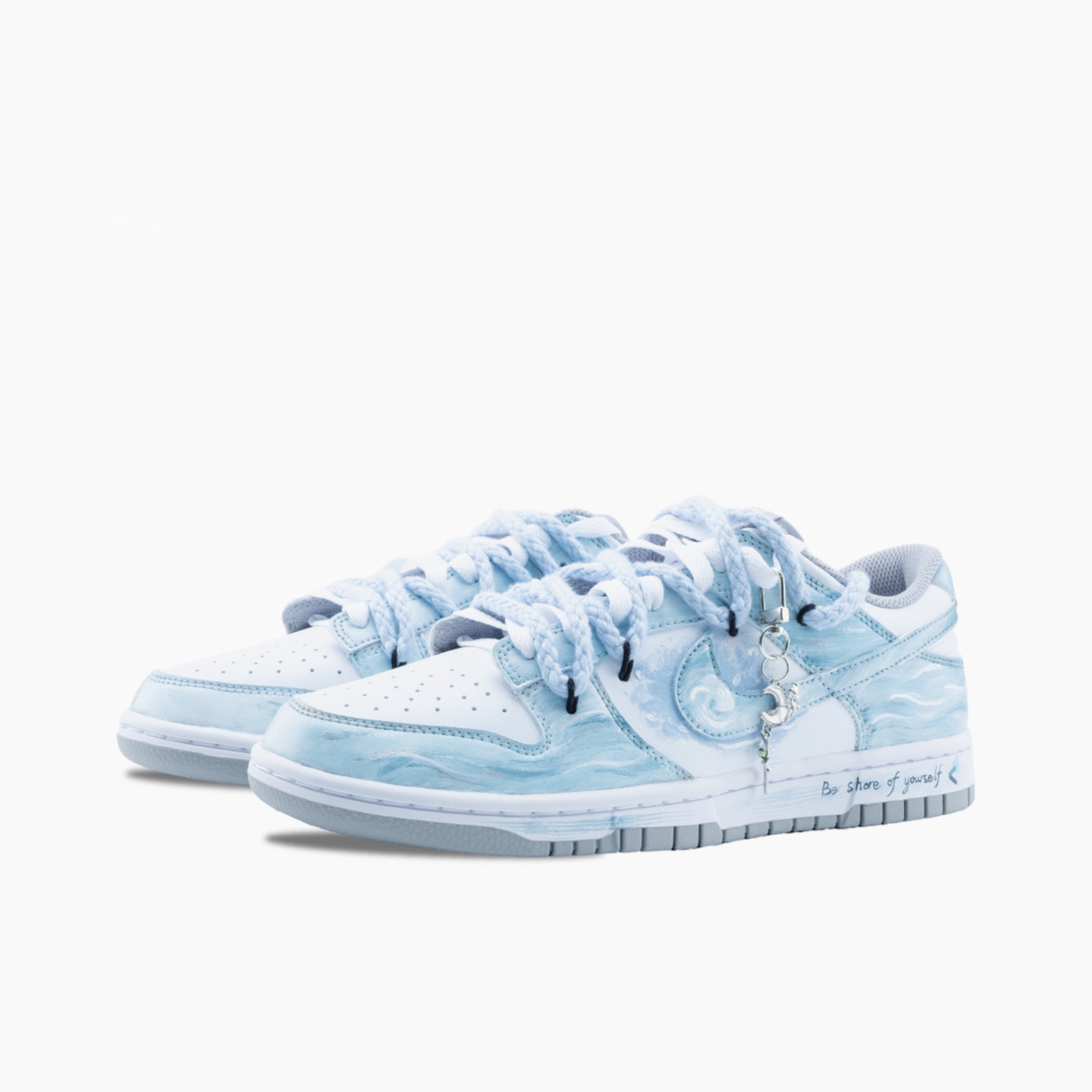 Moonlit Azure Waves - Dunk | Custom Handmade Sneakers