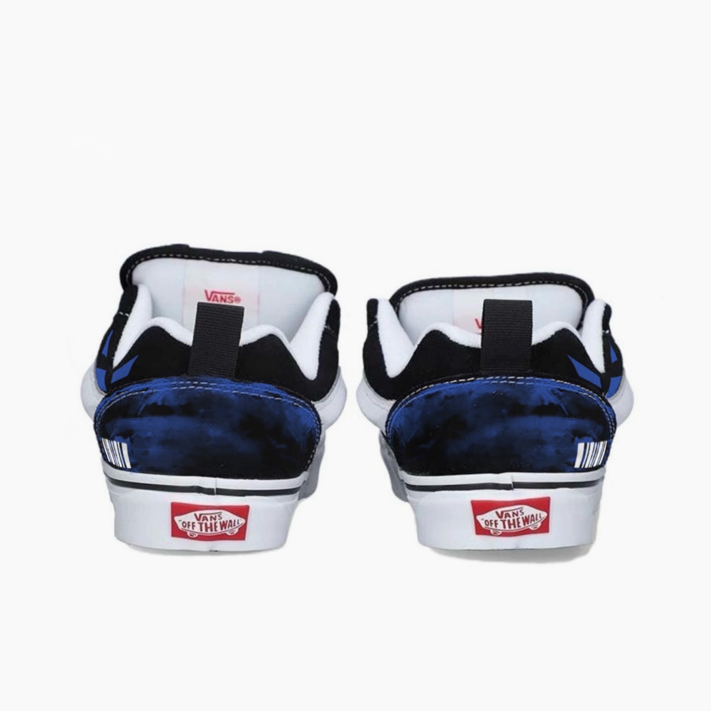 Inky Blue Geometry - Knu Skool | Custom Handmade Sneakers