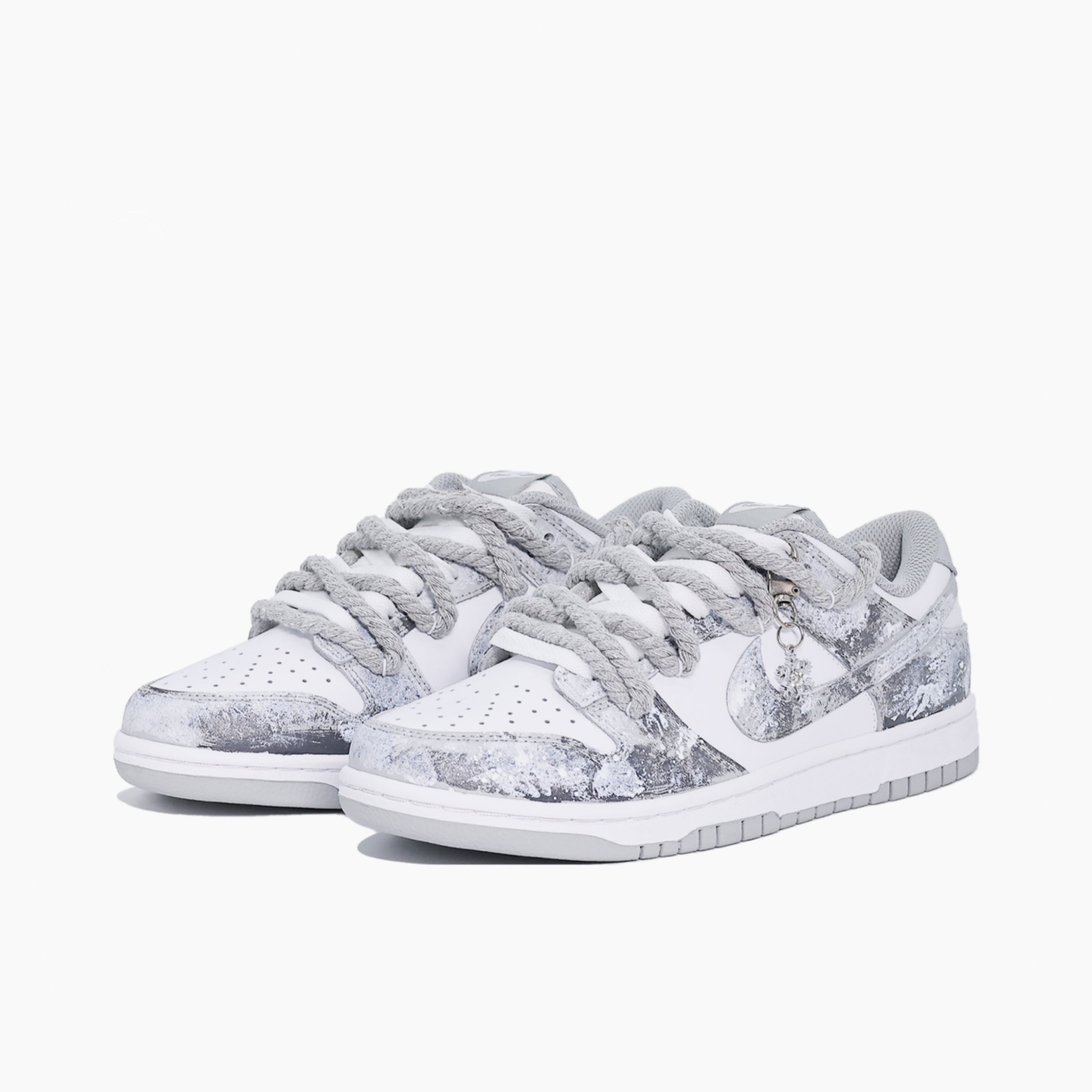 Silvery Frost Veil - Dunk | Custom Handmade Sneakers