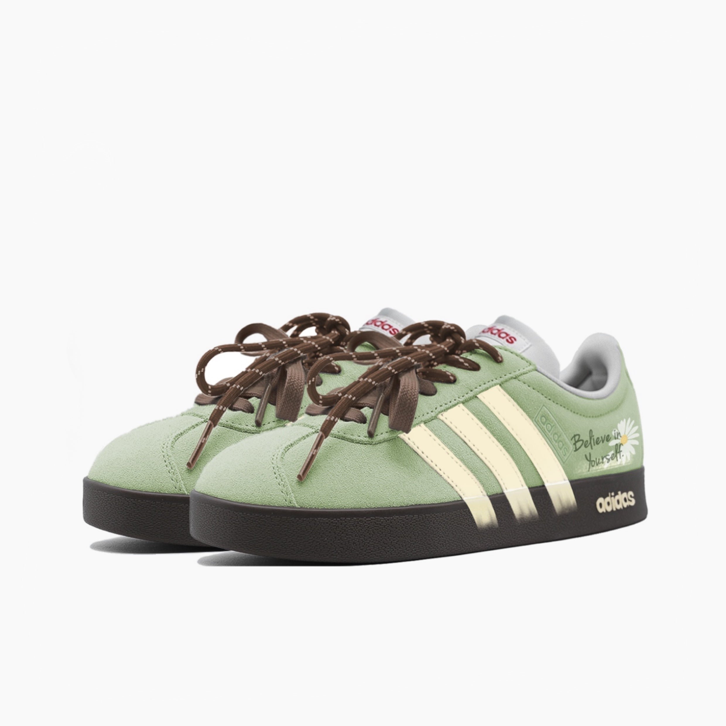 Green Meadow Daisies - VL COURT 2.0 | Custom Handmade Sneakers