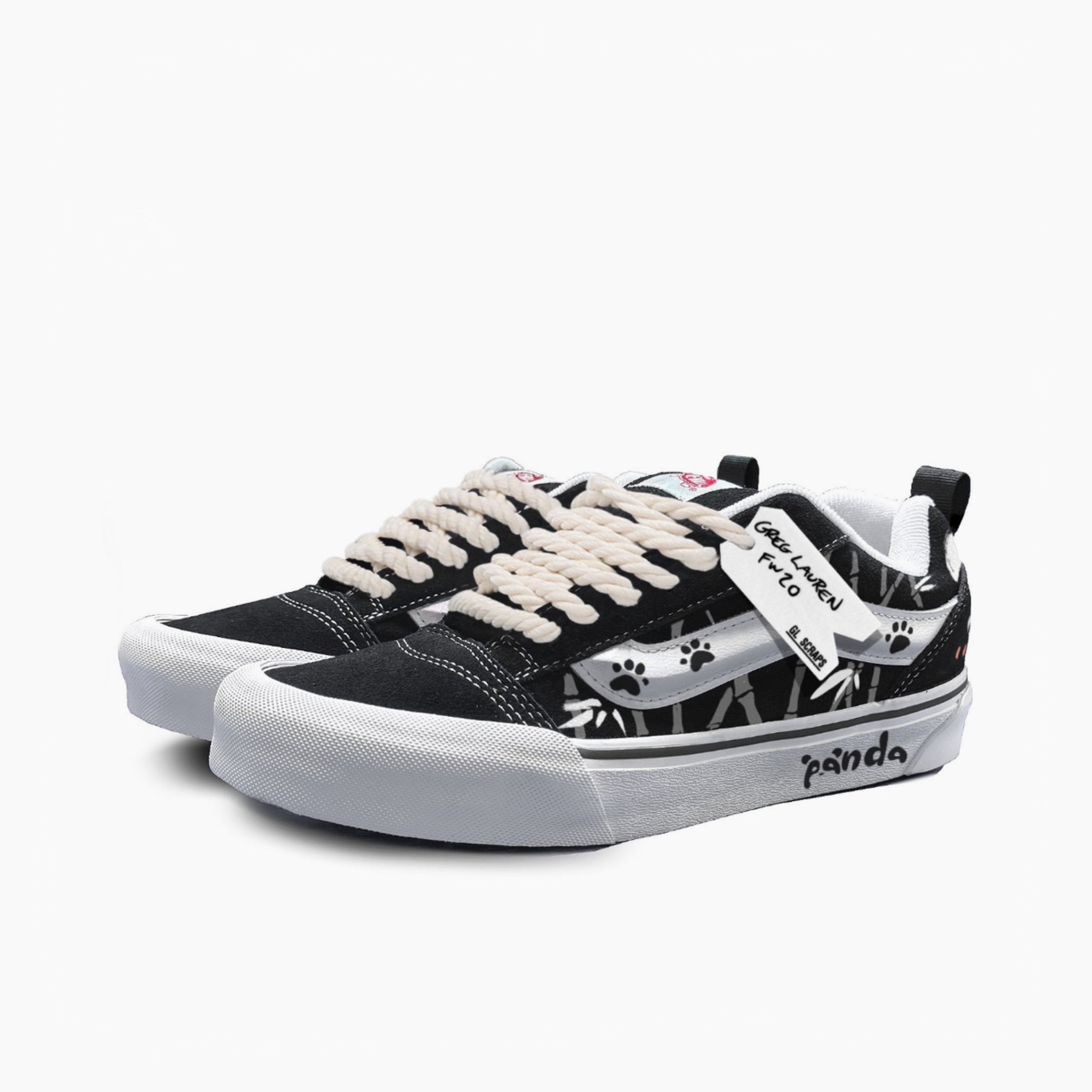 Bamboo Charm & Bear Traces - Knu Skool | Custom Handmade Sneakers