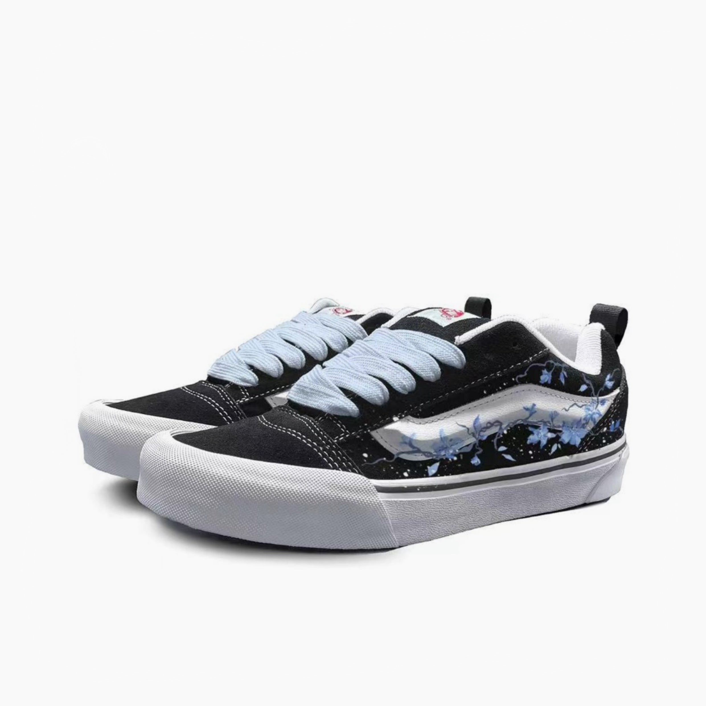 Azure Blossom Dream - Knu Skool | Custom Handmade Sneakers
