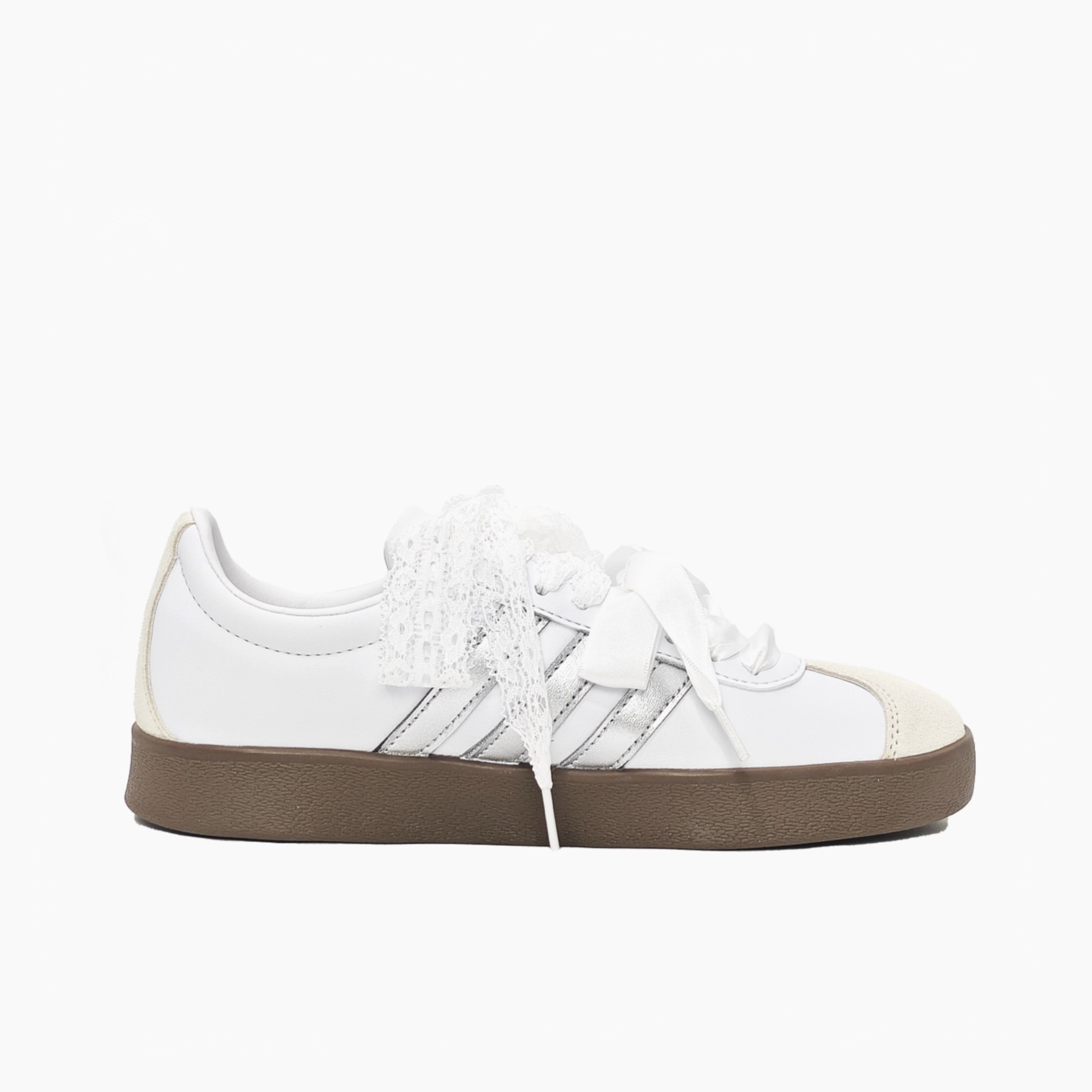 Silver Lacework - VL COURT 2.0 | Custom Handmade Sneakers